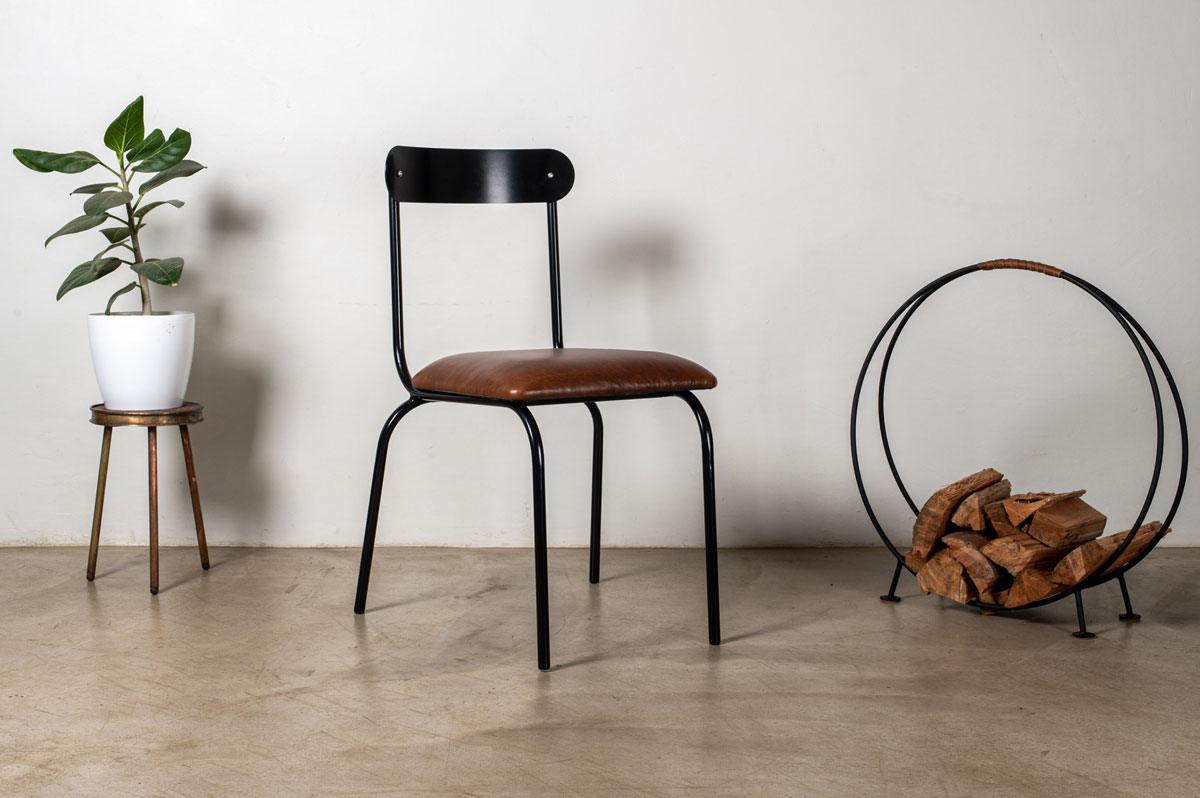 The Skool Chair | Steel & Leather - Image 4