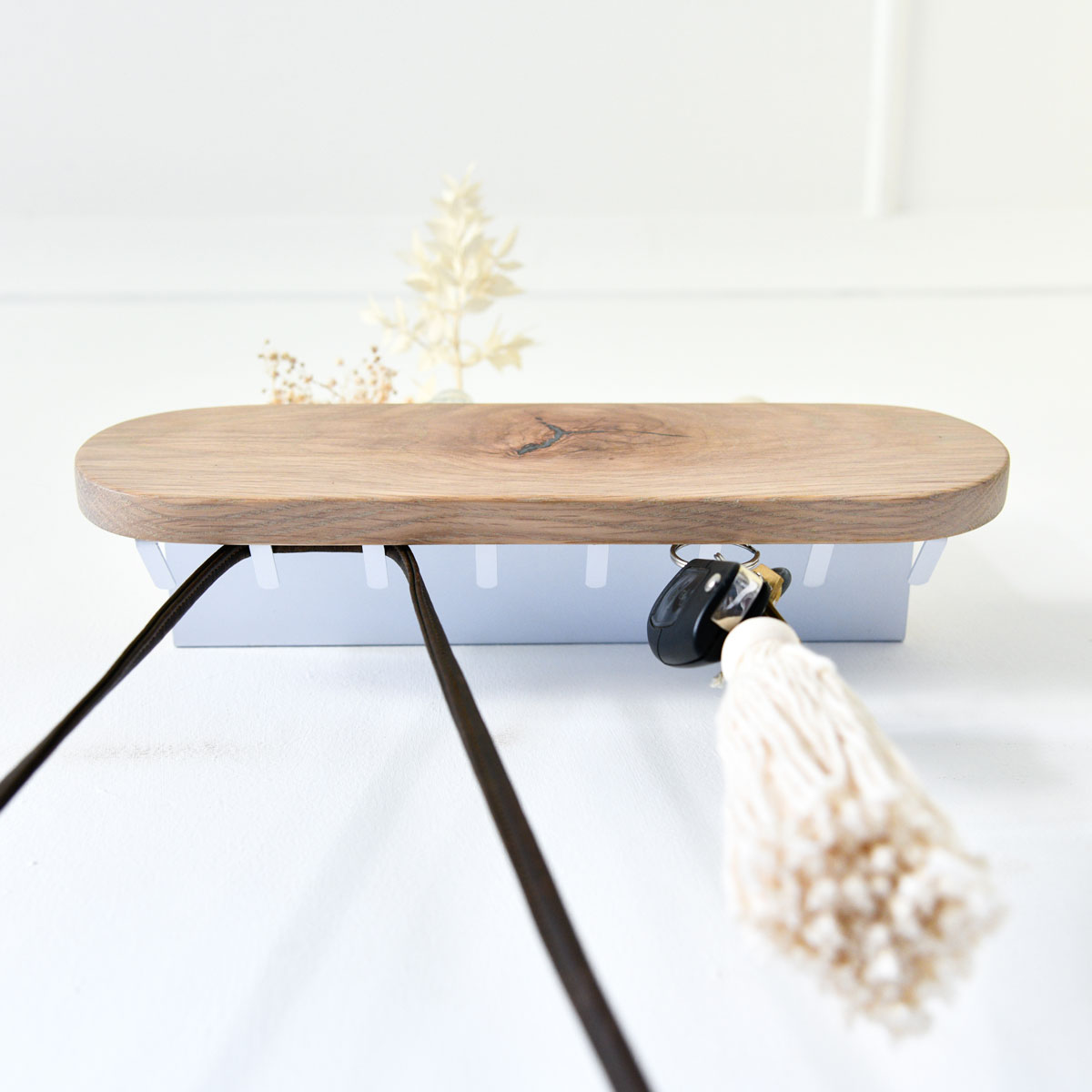 Pillola Key Hook & Shelf | Oak & Steel - Image 3