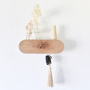 Pillola Key Hook & Shelf | Oak & Steel