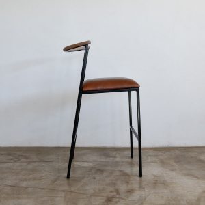 Imali Stool | Steel Leather & Oak